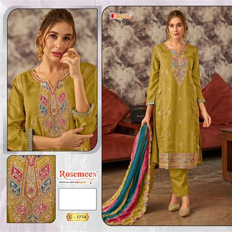 Fepic 1774 Exclusive Fancy Silk Embroidred Pakistani Salwar Kameez 3