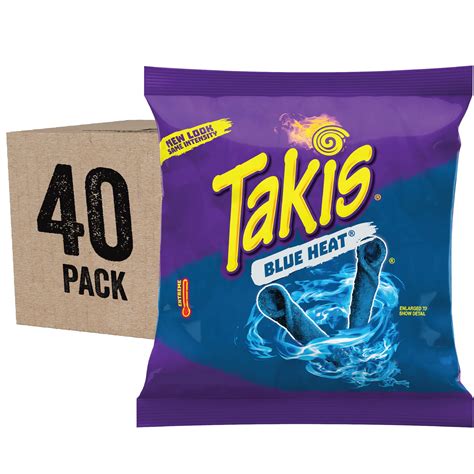 Takis Blue Heat Rolled Spicy Tortilla Chips Hot Chili Pepper Flavored