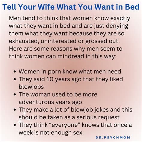 Tell Your Wife What You Want In Bed