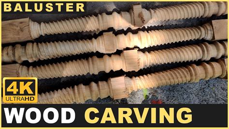 Baluster wood carving - YouTube