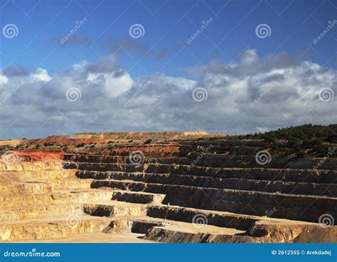 Open cut mine stock image. Image of brown, mineral, clouds - 2612555