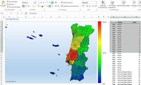 Portuguese Postal Code Map 4 Digits In Europe Excel Addin Vorlagen