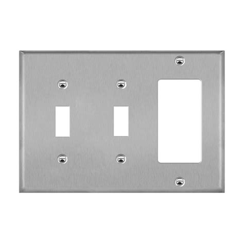 2 Toggles And Deco GFCI 3 Gang Metal Wall Plate ENERLITES