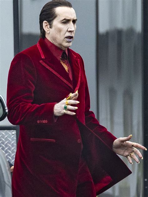 Nicolas Cage Renfield Red Velvet Coat Just American Jackets