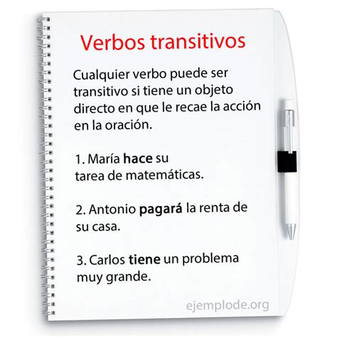 Ejemplos De Verbos Transitivos Ejemplode Org