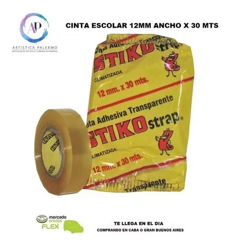 Cinta Adhesiva Trasnparente Stiko Mm X Mts Escolar Mercadolibre