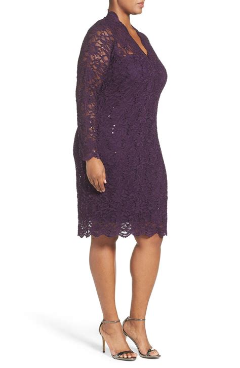 Marina Sequin Stretch Lace Sheath Dress Plus Size Nordstrom