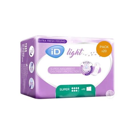 Pack De 20 Sachets De Protections Urinaire Ontex Id Light Super Senea