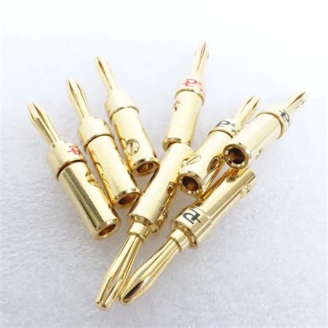 Copper Banana Plug Connector Gold Plated For Speaker Audio Amplifier