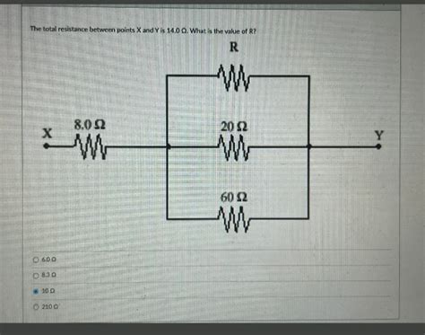 Solved The Total Resistance Between Points X And Y Is 140Ω