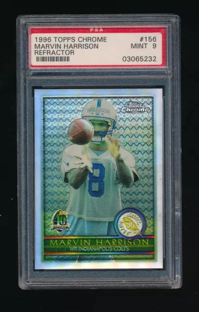 PSA 9 MARVIN Harrison 1996 Topps Réfracteur Chrome Rc Rookie