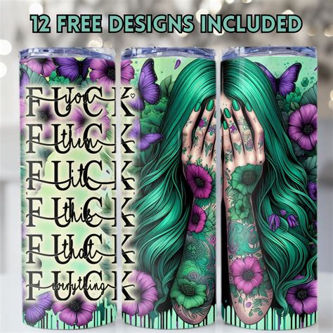 Fuck This Fuck That Oz Skinny Tumbler Wrap Flower Tumbler Design