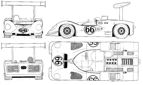 1967 Chaparral 2E Can Am Formula v2 blueprints free - Outlines