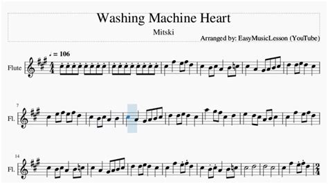 Washing Machine Heart Mitski Flute Sheet Music