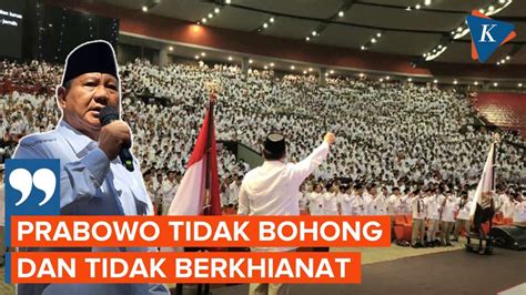 Prabowo Tegaskan Tak Akan Jadi Pembohong Dan Pengkhianat Meski Sering