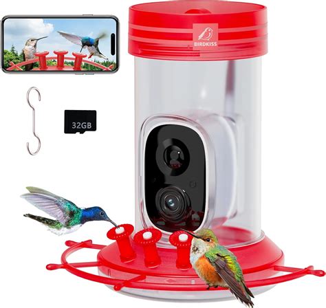 Birdkiss Smart Hummingbird Feeder Camera Waterproof Ai Tech Hd Video