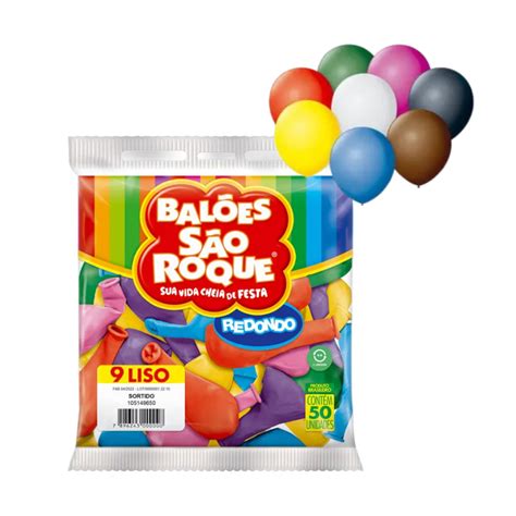 Bal O Para Festas N S O Roque C Unidades V Rias Cores Atacado