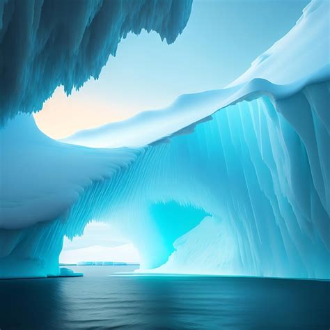 Iceberg En Las Regiones Polares Cueva De Hielo ártico En El Océano Glaciar De La Antártida En El