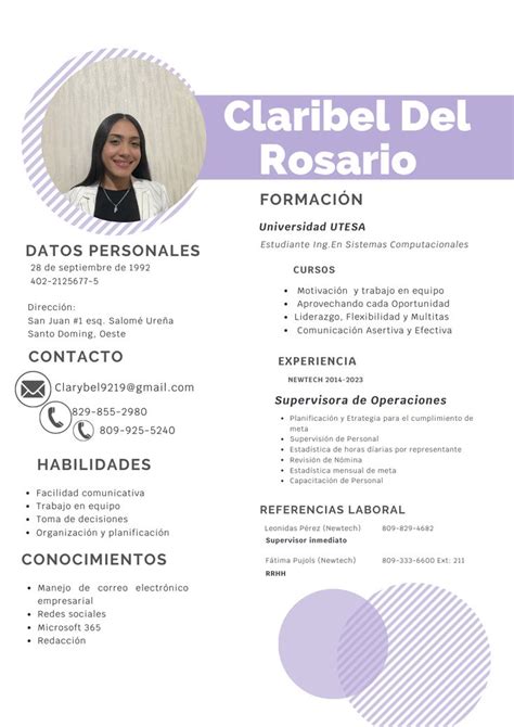 Curr Culum Vitae Moderno Morado Blanco In Curriculum Vitae