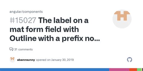 The Label On A Mat Form Field With Outline With A Prefix Not Aligning