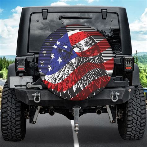 Eagle Head Spare Tire Cover American Flag Tire Cover Patriotic Wheel Cover Sold By Malia Pushy