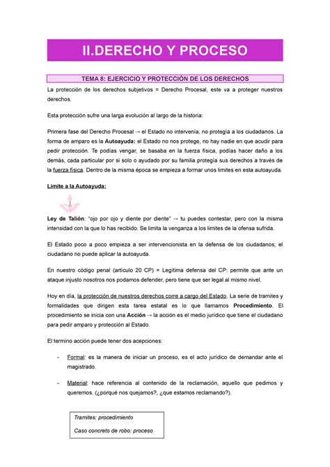 Derecho Romano Derecho Y Proceso Ii Y Proceso Tema Ejercicio Y