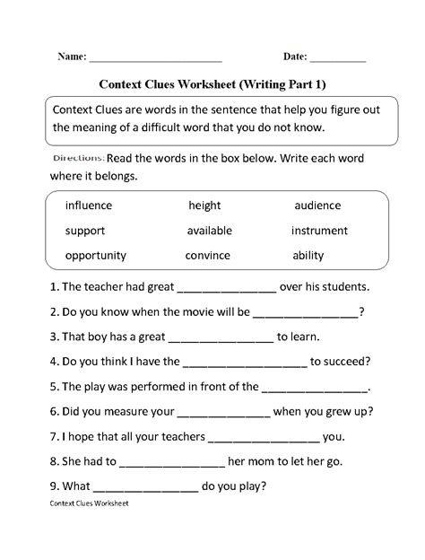 English For Th Graders Worksheets