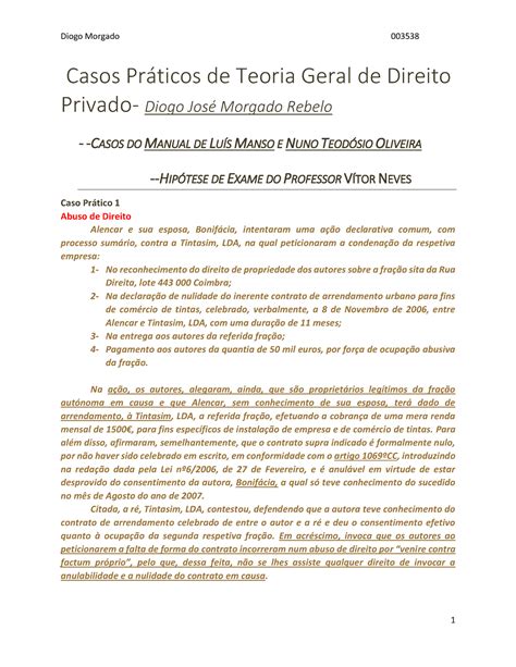 Casos Praticos TGDC Privado Diogo Morgado 003538 Casos Prticos De