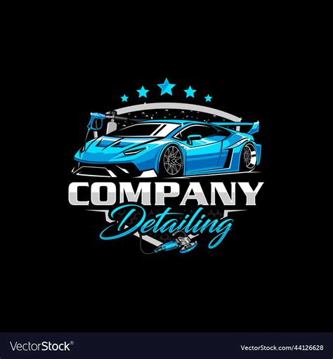 Detailing Car Logo And Wash Royalty Free Vector Image