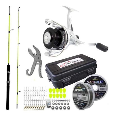 Molinete Marine Arena 500 Linha Vara Estojo C Kit Pesca