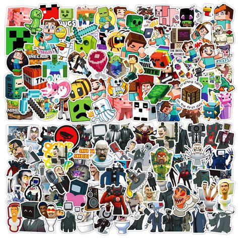 200pcs Game Mix Sticker My World Mix Skibidi Toilet Stickers For Water