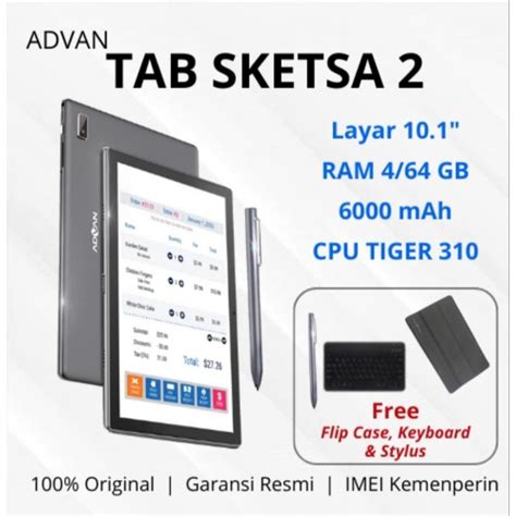 Jual ADVAN TAB SKETSA 2 10inch Ram 4 64 Free Stylus Pen Keyboard Dan