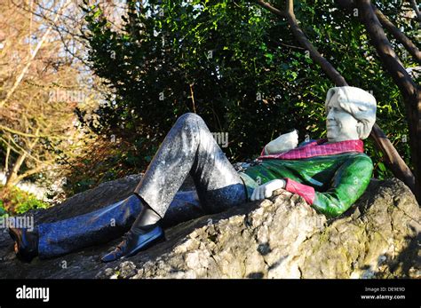 Dublin, Ireland - March 2013: Statue of Oscar Wilde in Merrion Square ...