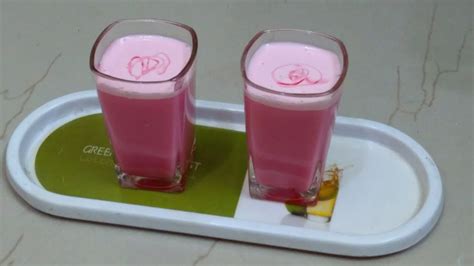 Rose Milkshake Rose Milk Recipe With Rooh Afza 1 Minute Recipe