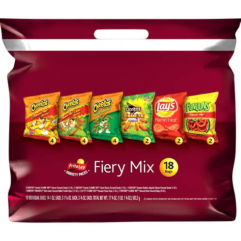 Frito Lay Fiery Mix Variety Pack 18 Count