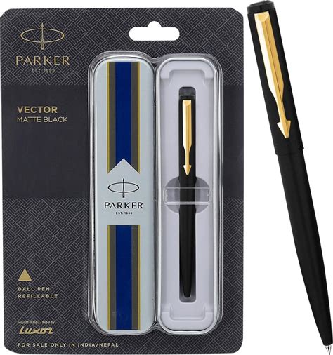 Parker Vector Matte Black Gt Ball Pen Blue Ink And Fine Nib Walmart