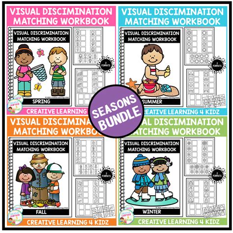 Visual Discrimination Matching Workbook Seasons Bundle ~di