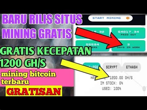 Baru Rilis Gratis Kecepatan Gh S Situs Mining Bitcoin Gratis