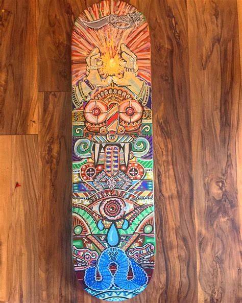 Painted Skateboard Acrylic On Wood 2017 R Art