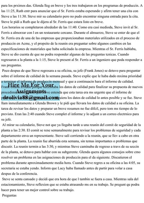 Steve Arnold Es Gerente De Producci N En Acme Manufacturing Company Pdf