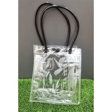 Clear Pvc Tote Bag With Button Transparent Shopping Bag Packaging