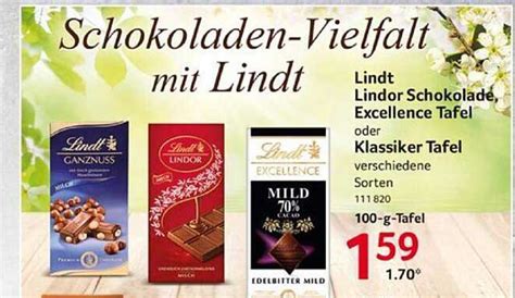 Lindt Lindor Schokolade Excellence Tafel Oder Klassiker Tafel Angebot