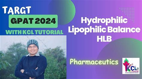 Hydrophilic Lipophilic Balance Hlb Value Target Gpat 2024 With Kcl