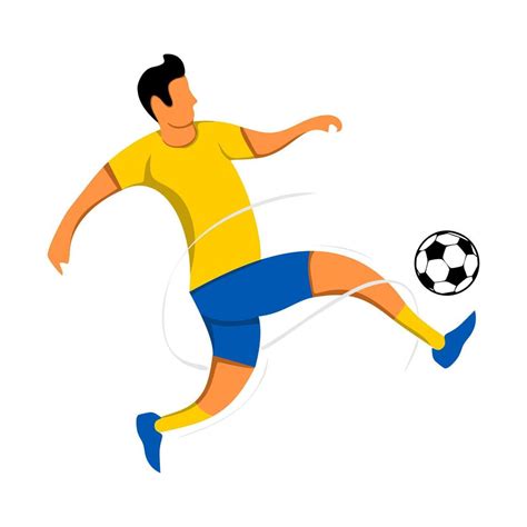 Cartoon Soccer Player Kicking The Ball Vector Illustration 13225420