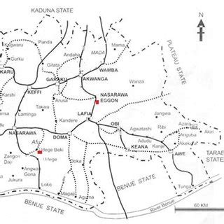 Map of Nasarawa State Showing Research Towns | Download Scientific Diagram