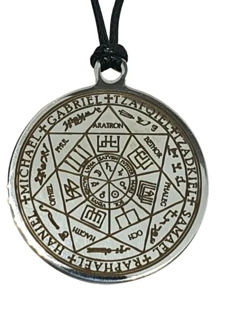 Collier Pendentif Sept Archanges Talisman Sigil Evocation Cordon