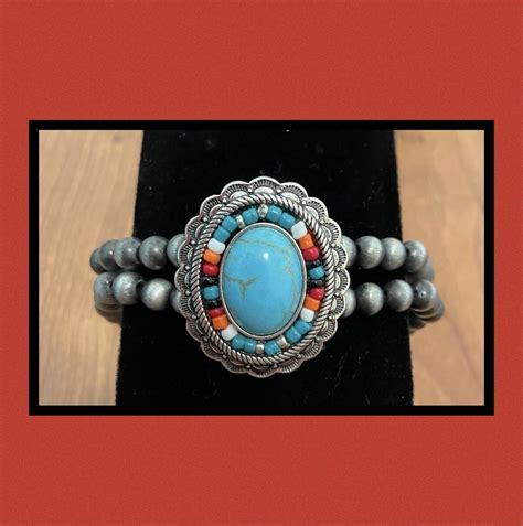 Multicolor Stretch Concho Bracelet