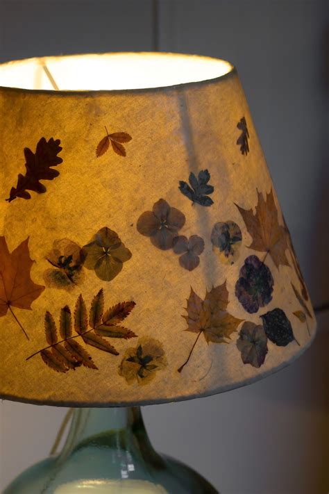 Pressed Leaves And Flower Lampshade Tutorial Flower Lamp Shade Diy