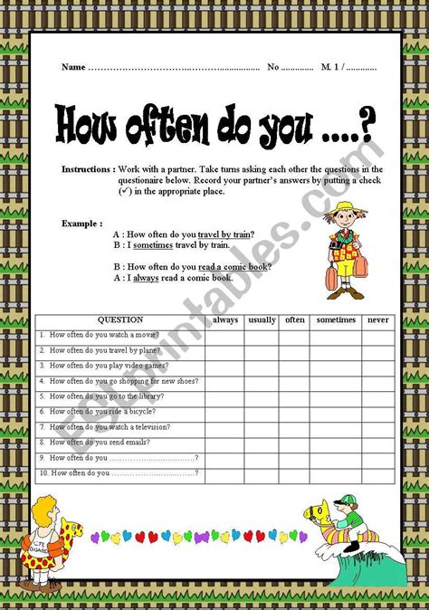 Adverb Of Frequency Esl Worksheet By Sai