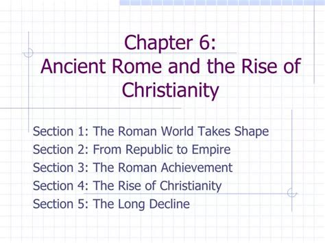 Ppt Chapter Ancient Rome And The Rise Of Christianity Powerpoint